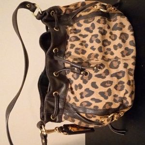 Satchel Shoulder strap Leopard print Purse